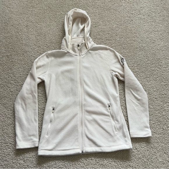 Merrell Women Fleece Jacket Coat Size Small Ivory Cream Hooded Outdoor Full Zip, - Picture 6 of 16